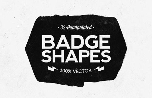 Hand Painted Vector Badge Shapes