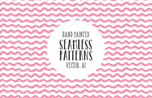 Hand Painted Seamless Vector Patterns