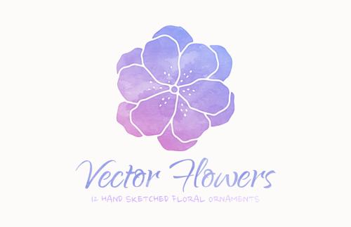 Hand Sketched Vector Flowers