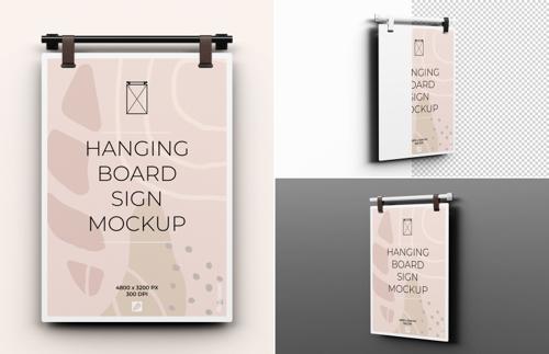 Hanging Board Sign Mockup