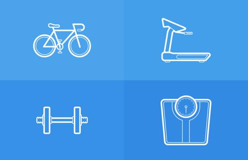 Health & Fitness Outlined Vectors