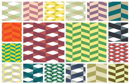 Seamless Vector Herringbone Pattern Swatches