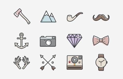 Hipster Stuff Vector Icons