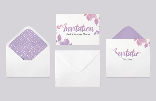 Invitation Card & Envelope Mockup