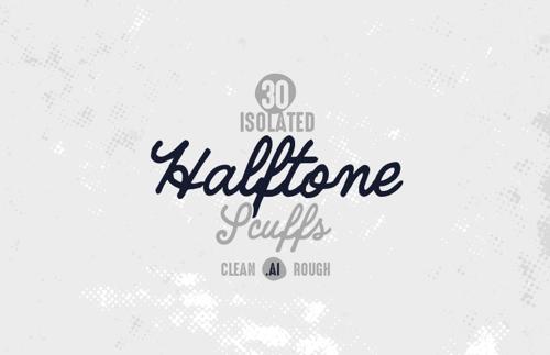 Vector Isolated Halftone Scuffs