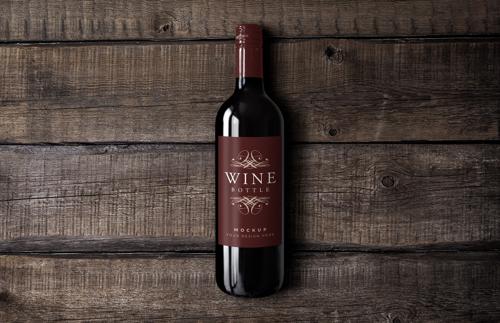 Isolated Wine Bottle Mockup