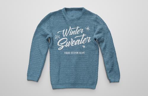 Knitted Winter Sweater Mockup