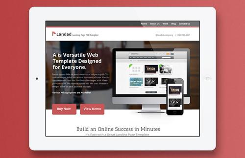 Landed – PSD Landing Page Template