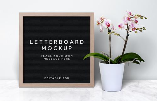 Letter Board Mockup for Photoshop