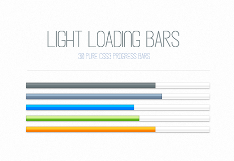 Light CSS3 Loading Progress Bars