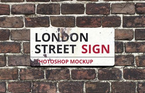 London Street Sign Mockup