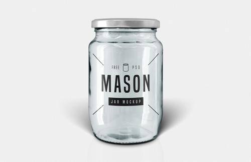 Free Glass Mason Jar Mockup