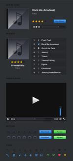 Dark Media Player UI Kit