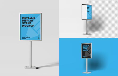 Metallic Display Stand Mockup