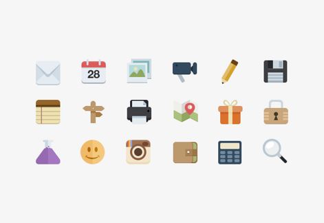 Mini Flat Style Icons