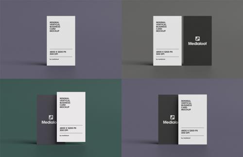 Minimal Vertical Business Card Mockup