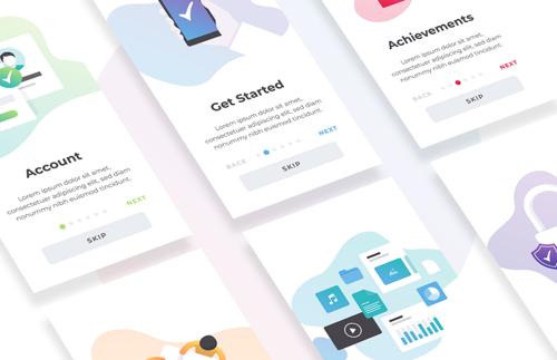 Mobile App Onboarding UI Screens