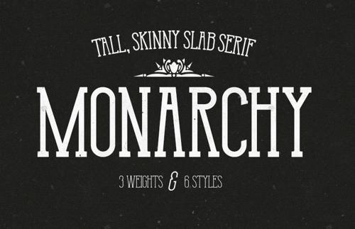 Monarchy - Tall Slab Serif Font Family