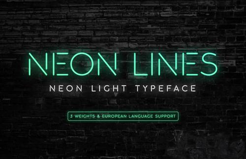 Neon Lines - Neon Sign Font