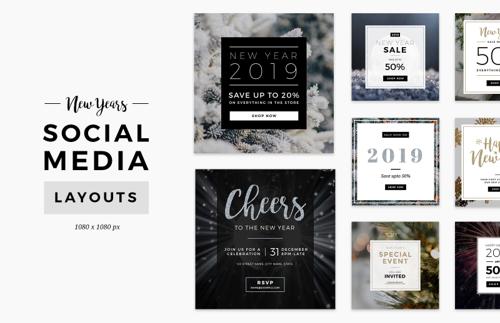 New Years Social Media Layouts