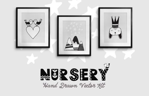 Nursery Hand Drawn Vector Kit