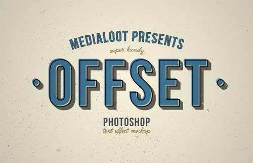 Offset Text Effect Mockup