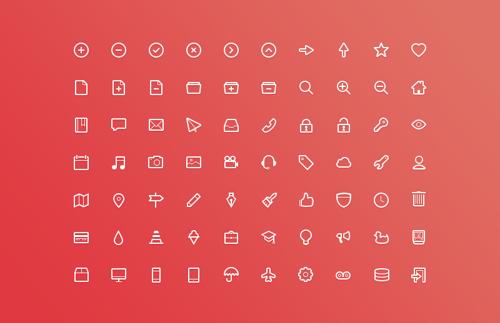 Vector Outlined Glyph Icons