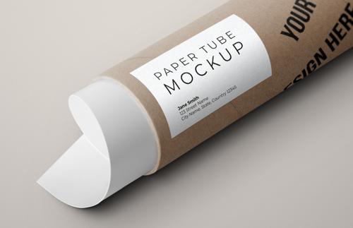 Paper Tube Packaging Mockup