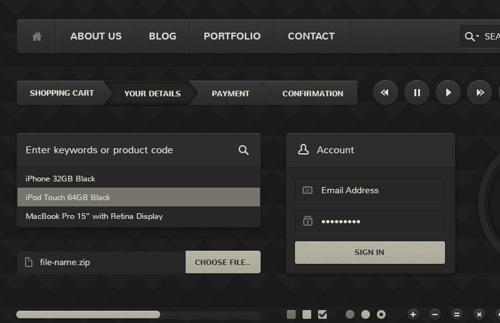 Professional Dark UI Kit