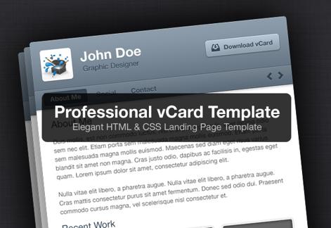 Professional vCard HTML Template