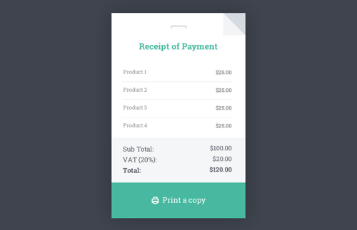Receipt HTML Template