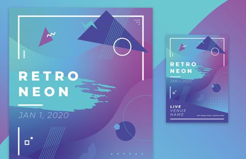 Retro Neon Poster Template