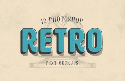 Photoshop Retro Text Mockups
