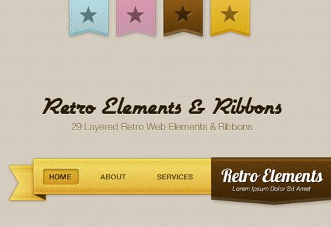 Retro UI Elements & Ribbons
