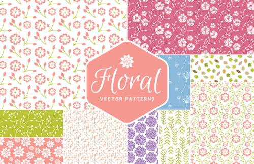 Seamless Vector Floral Patterns