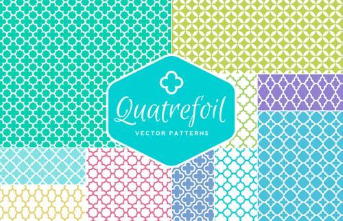 Seamless Vector Quatrefoil Patterns