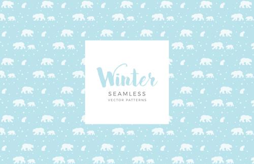 Seamless Vector Winter Patterns