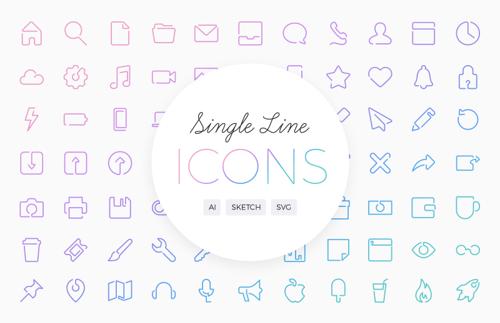 Single Line Vector Icons