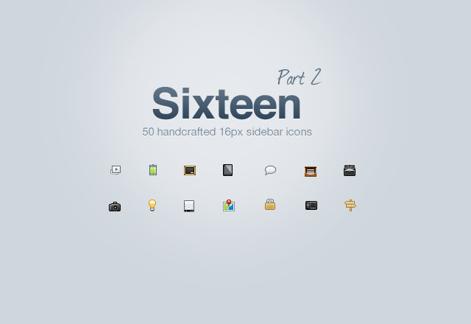 Sixteen: 16px Sidebar Icons 2