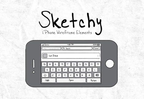 Sketchy Mobile Wireframe Elements