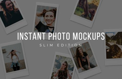 Slim Instant Photo Collage Mockups