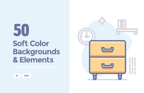 Soft Color Backgrounds and Elements