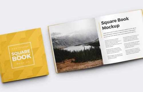 Square Book Cover Mockup