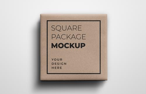 Square Gift Package Mockup