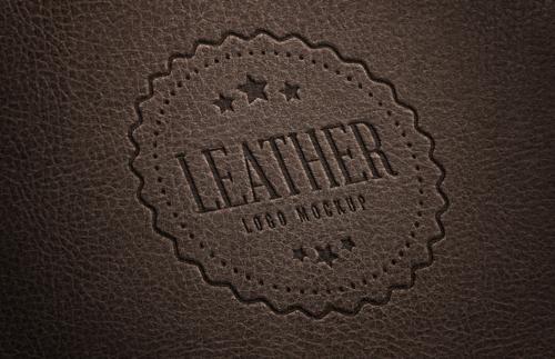 Stamped Leather Logo Mockup