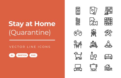 Stay at Home - Quarantine Icons
