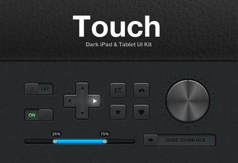 Touch: Dark iPad UI Kit