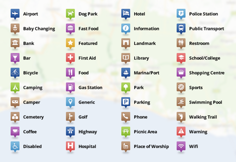 Travel Location Pin Icons