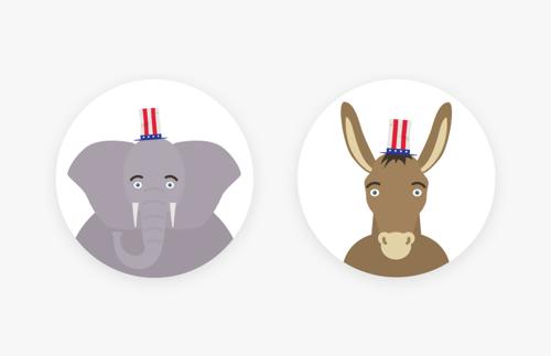 US Presidential Candidates Vector Set