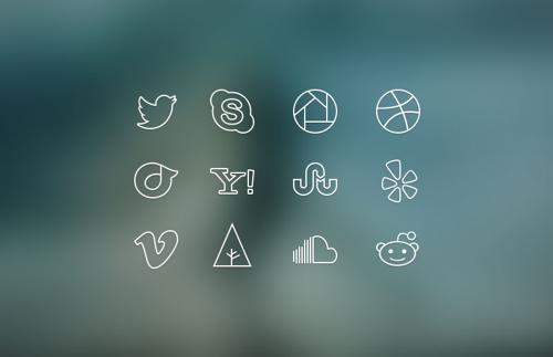 Ultra-thin Social Media Icons